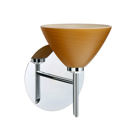 Besa Lighting Domi Mini Sconce, Oak, Chrome Finish, 1x5W LED 1SW-1743OK-LED-CR